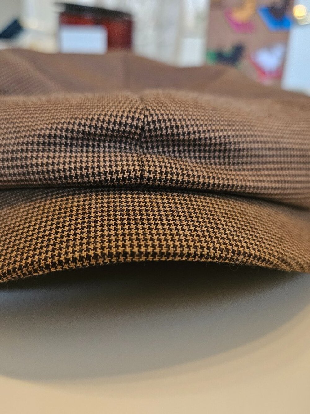 Topman Baker Boy Newsboy Cap – Brown Micro Check, Medium